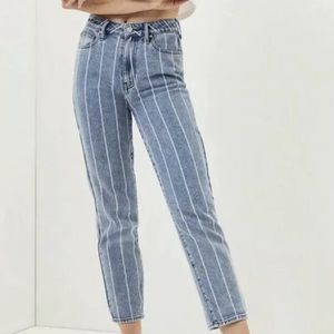 Pacsun Women's Window Pane Mom Jeans Striped
